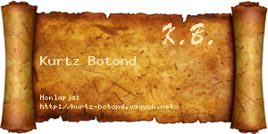 Kurtz Botond névjegykártya